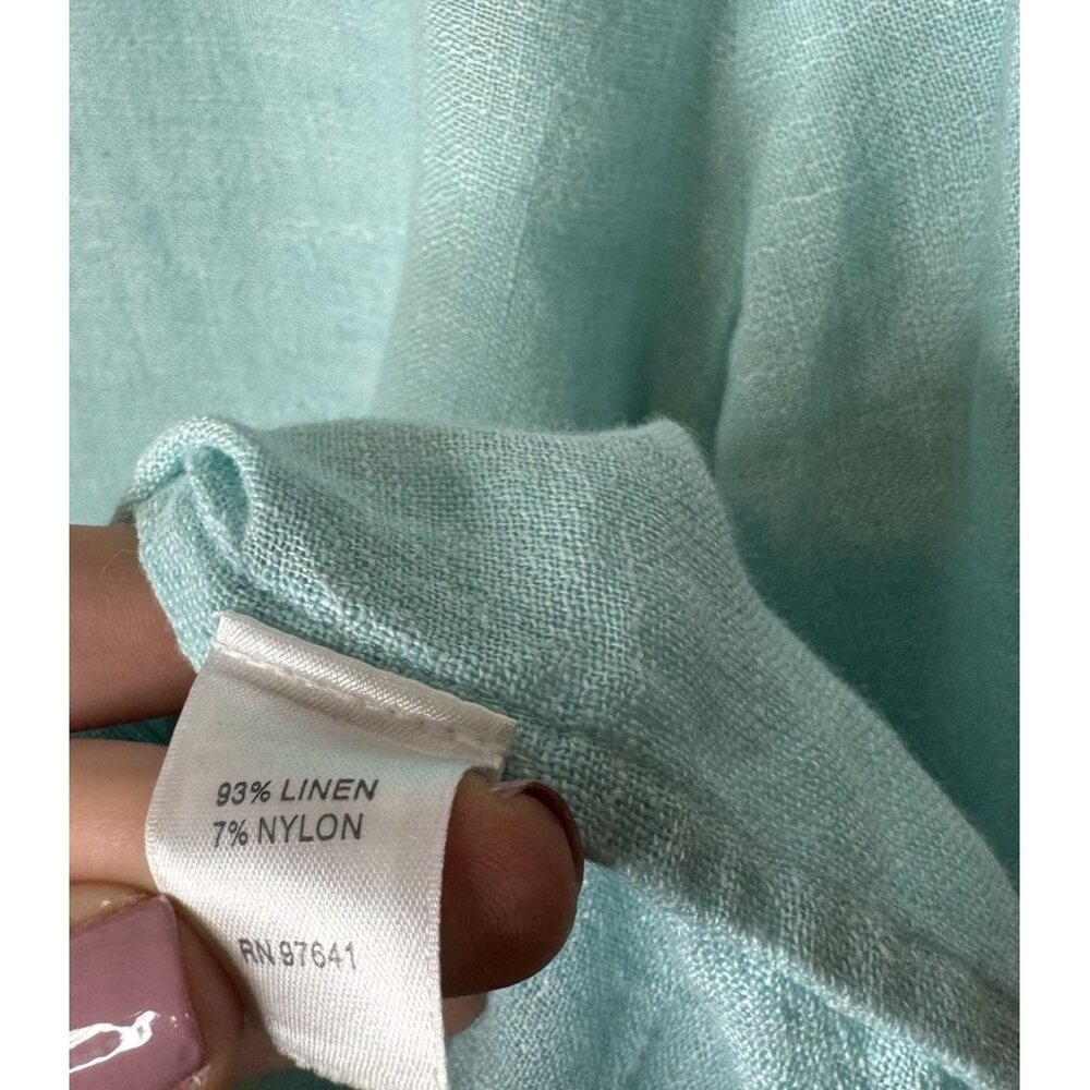 Purejill Medium Linen Top Blue Lagenlook Lightweight Breathable Women’s M Tunic - Picture 4 of 4